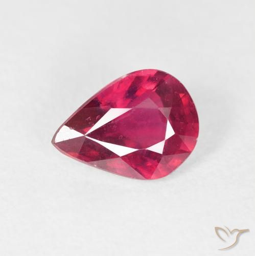 1.40ct Натуральный Джем Красный Рубин, Форма груши, VS-SI
