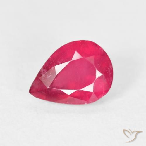 1.64ct Натуральный Красновато-розовый Рубин, Форма груши, VS-SI