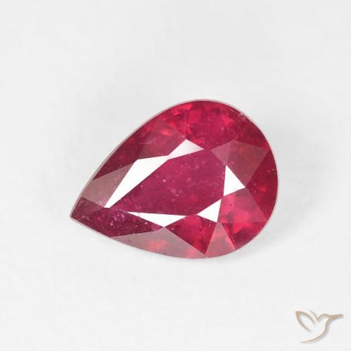 1.61ct Натуральный Темно-красный Рубин, Форма груши, VS-SI