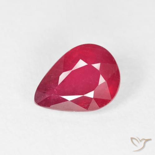 1.50ct Натуральный Средний красный Рубин, Форма груши, VS-SI