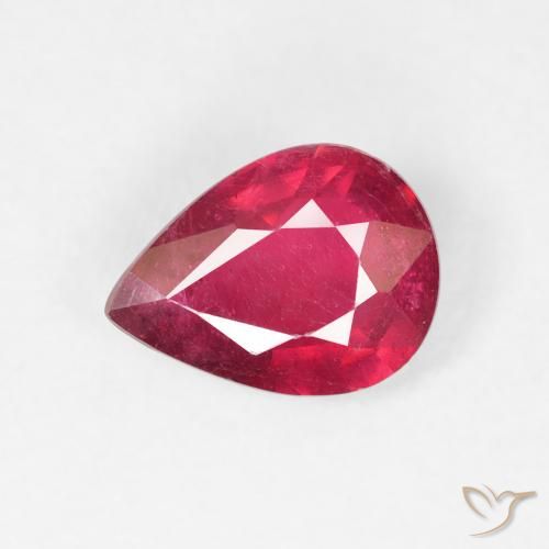 1.32ct Натуральный Глубокий малиновый Рубин, Форма груши, VS-SI