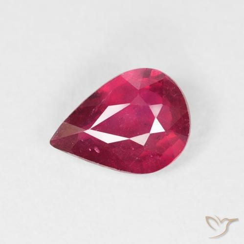 1.19ct Натуральный Средний красный Рубин, Форма груши, VS-SI