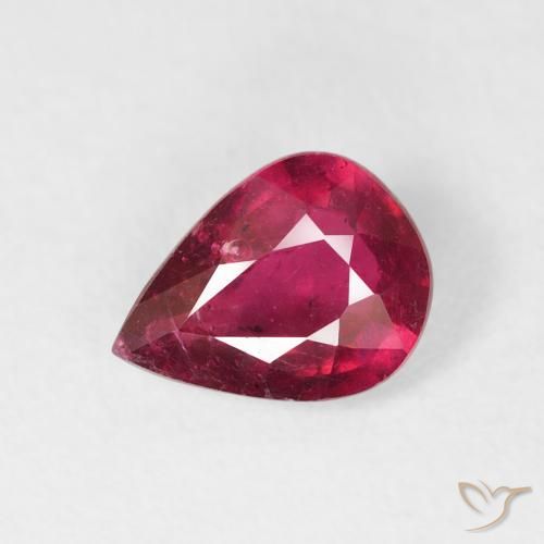 1.26ct Натуральный Джем Красный Рубин, Форма груши, VS-SI