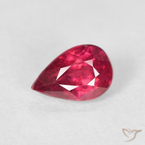 0.73ct Натуральный Светло-красный Рубин, Форма груши, VS-SI