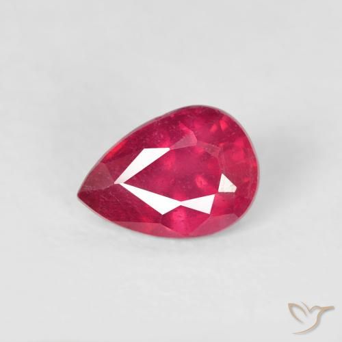 0.60ct Натуральный Красновато-розовый Рубин, Форма груши, VS-SI