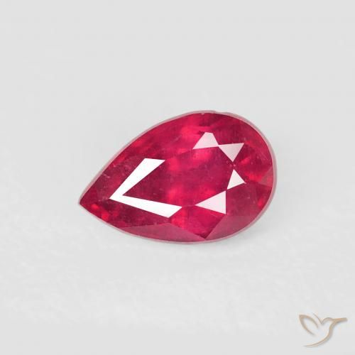 0.70ct Натуральный Глубокий малиновый Рубин, Форма груши, VS-SI