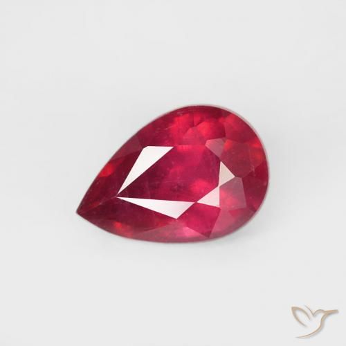 0.74ct Натуральный Средний красный Рубин, Форма груши, VS-SI