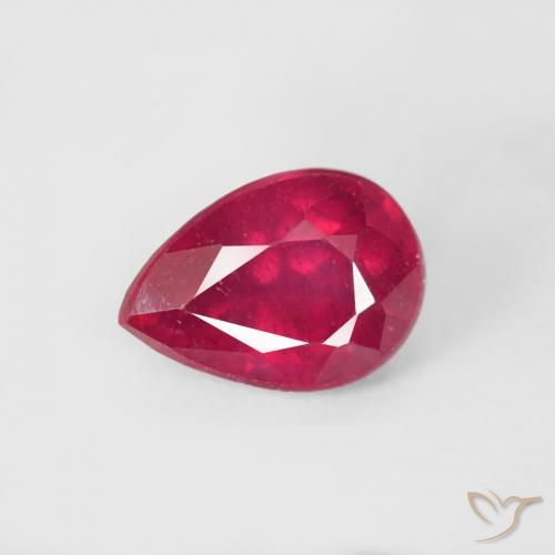 0.66ct Натуральный Средний красный Рубин, Форма груши, VS-SI