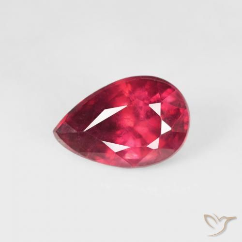 0.72ct Натуральный Глубокий малиновый Рубин, Форма груши, VS-SI