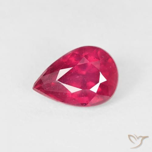 0.73ct Натуральный Светло-красный Рубин, Форма груши, VS-SI