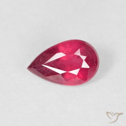 0.56ct Натуральный Красновато-розовый Рубин, Форма груши, VS-SI