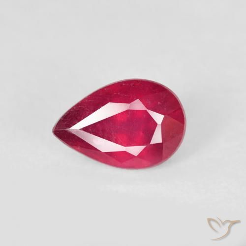 0.63ct Натуральный Джем Красный Рубин, Форма груши, VS-SI