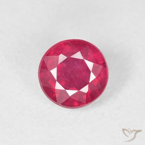 0.85ct Натуральный Розовато-красный Рубин, Круглый, Чистота VS