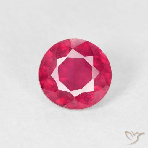 0.91ct Натуральный Красновато-розовый Рубин, Круглый, Чистота VS