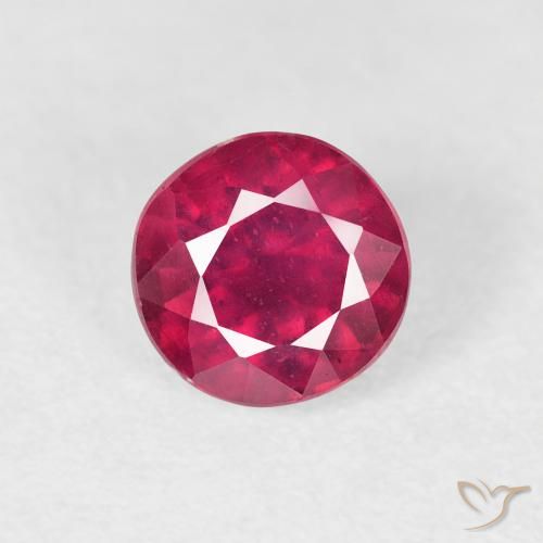 1.04ct Натуральный Глубокий малиновый Рубин, Круглый, Чистота VS