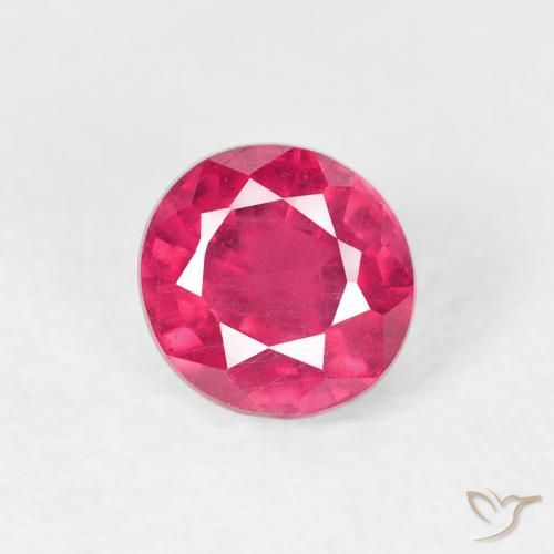 0.89ct Натуральный Красновато-розовый Рубин, Круглый, Чистота VS