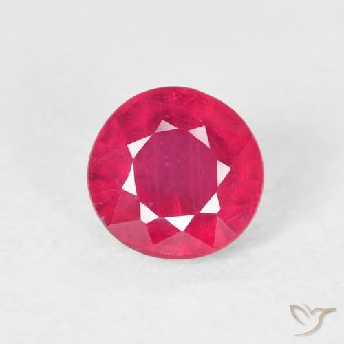 1.04ct Натуральный Средний красный Рубин, Круглый, Чистота VS