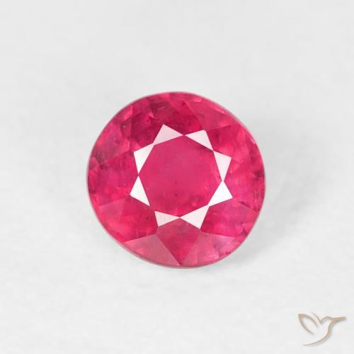 0.79ct Натуральный Средний красный Рубин, Круглый, Чистота VS