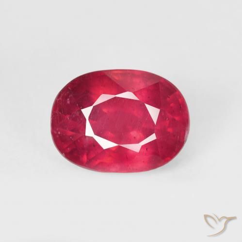 2.15ct Натуральный Глубокий малиновый Рубин, Овал, VS-SI