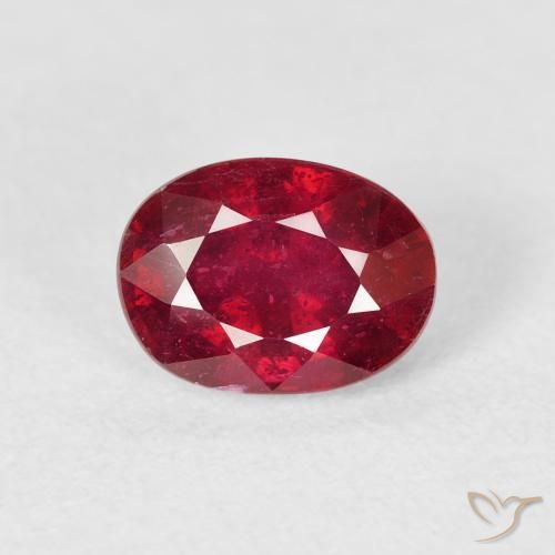2.17ct Натуральный Темно-красный Рубин, Овал, VS-SI