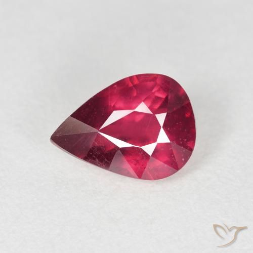 1.50ct Натуральный Средний красный Рубин, Форма груши, VS-SI