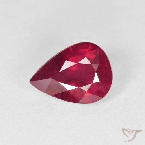 1.59ct Натуральный Темно-красный Рубин, Форма груши, VS-SI