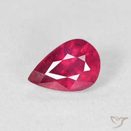 0.86ct Натуральный Красновато-розовый Рубин, Форма груши, VS-SI