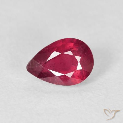 1.17ct Натуральный Средний красный Рубин, Форма груши, VS-SI