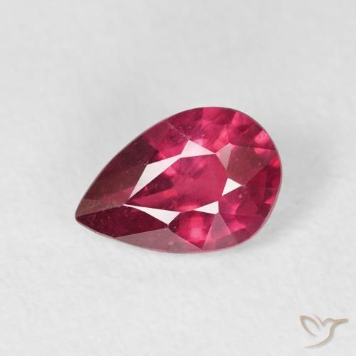 0.94ct Натуральный Кроваво красный Рубин, Форма груши, VS-SI