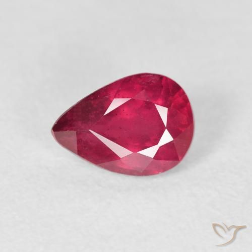 1.12ct Натуральный Джем Красный Рубин, Форма груши, VS-SI