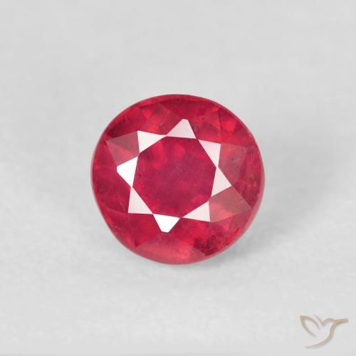 0.96ct Натуральный Джем Красный Рубин, Круглый, Чистота VS