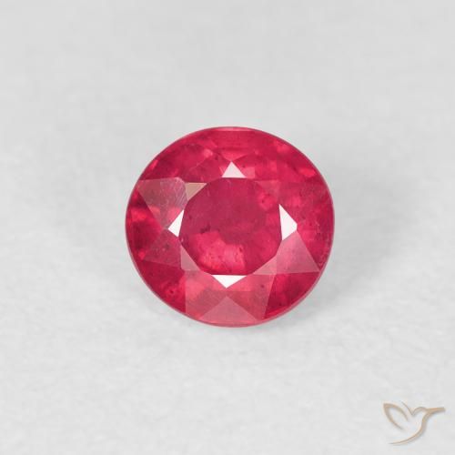 0.83ct Натуральный Средний красный Рубин, Круглый, Чистота VS