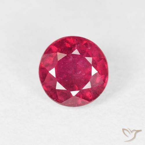 0.99ct Натуральный Средний красный Рубин, Круглый, Чистота VS
