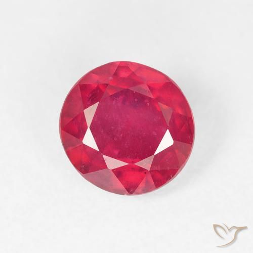 1.29ct Натуральный Джем Красный Рубин, Круглый, Чистота VS
