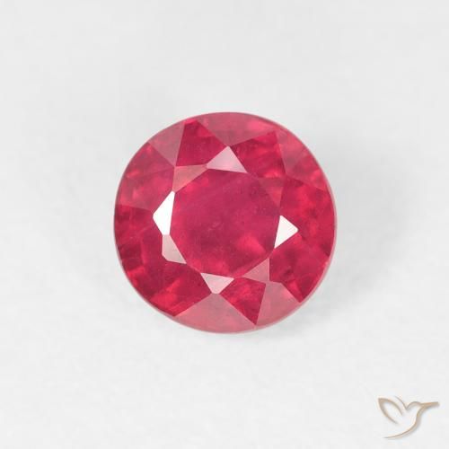 0.93ct Натуральный Розовато-красный Рубин, Круглый, Чистота VS