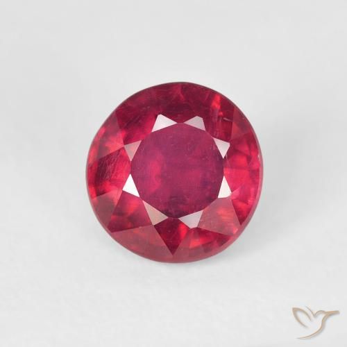 1.37ct Натуральный Светло-красный Рубин, Круглый, Чистота VS