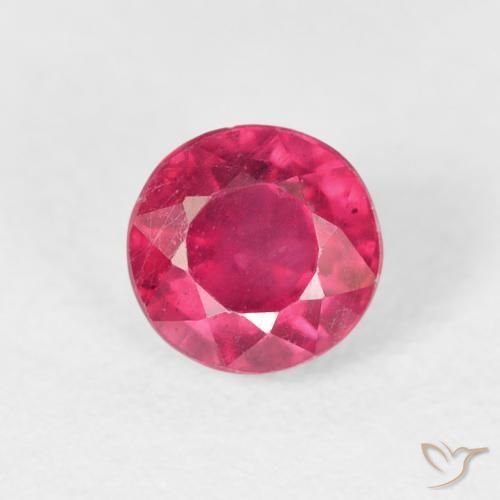 0.98ct Натуральный Розовато-красный Рубин, Круглый, Чистота VS