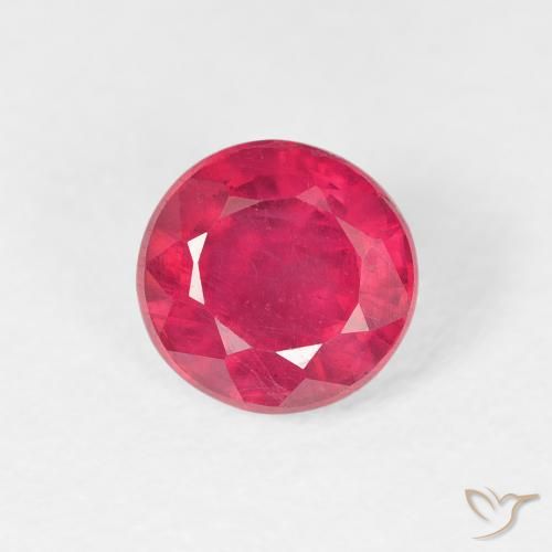1.34ct Натуральный Розовато-красный Рубин, Круглый, Чистота VS