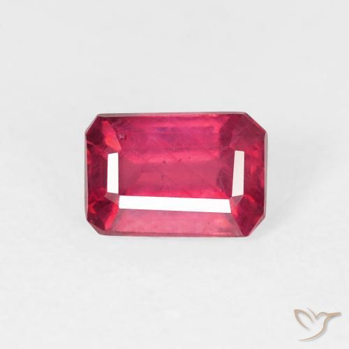 1.00ct Натуральный Светло-красный Рубин, Изумрудная огранка, Чистота VS