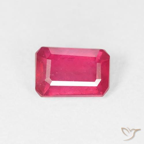 0.80ct Натуральный Розовато-красный Рубин, Изумрудная огранка, Чистота VS