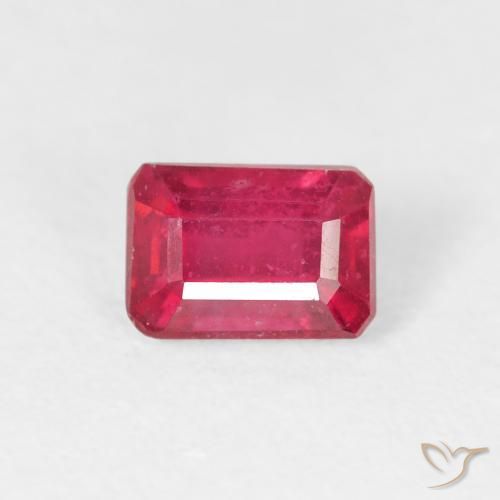 1.05ct Натуральный Глубокий малиновый Рубин, Изумрудная огранка, Чистота VS
