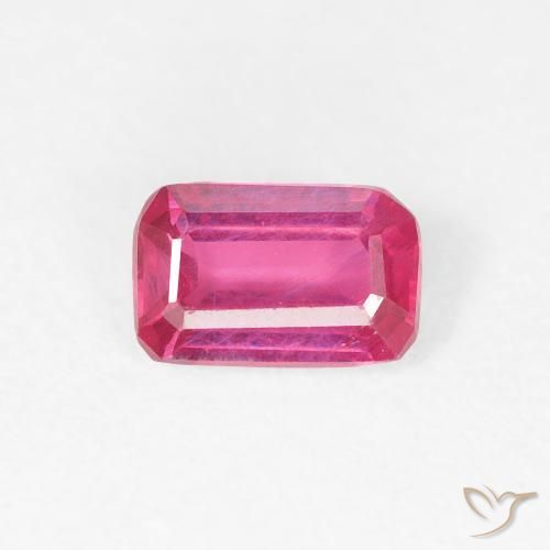 0.67ct Натуральный Розовато-красный Рубин, Изумрудная огранка, Чистота VS