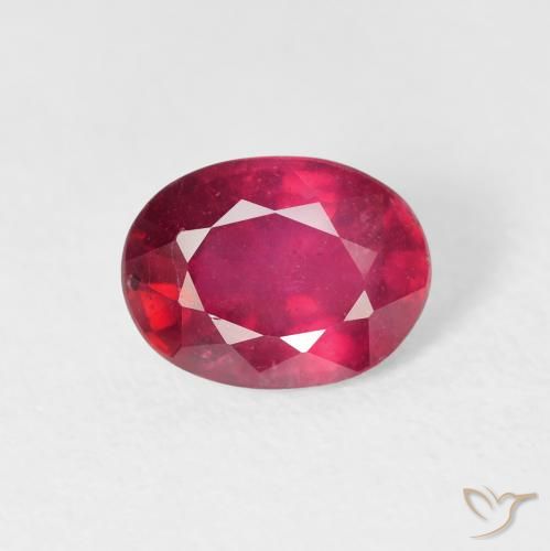 1.86ct Натуральный Глубокий красновато-розовый Рубин, Овал, Чистота VS