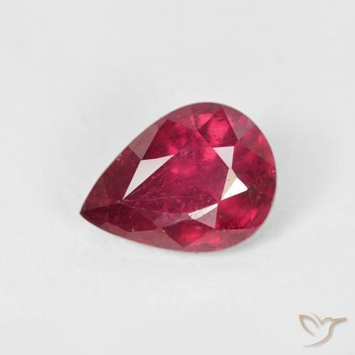 1.70ct Натуральный Розовато-красный Рубин, Форма груши, Чистота VS