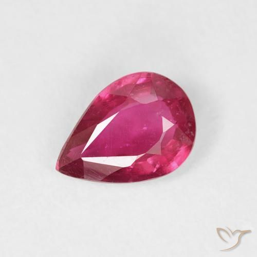 0.76ct Натуральный Розовато-красный Рубин, Форма груши, VS-SI