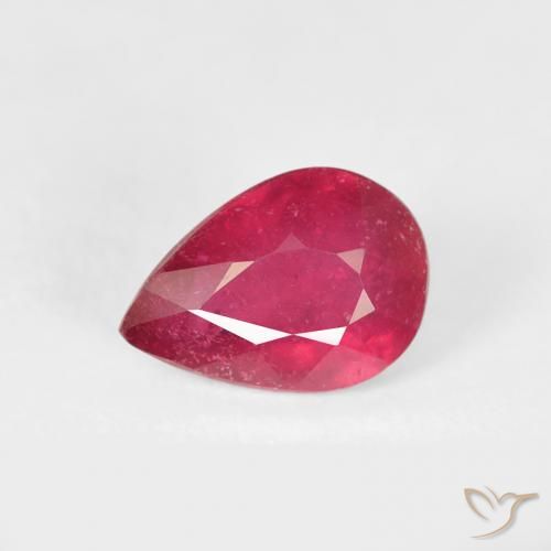 0.89ct Натуральный Глубокий малиновый Рубин, Форма груши, VS-SI