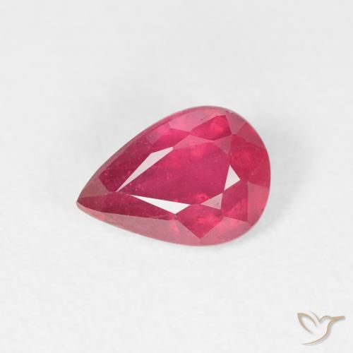 0.96ct Натуральный Розовато-красный Рубин, Форма груши, VS-SI