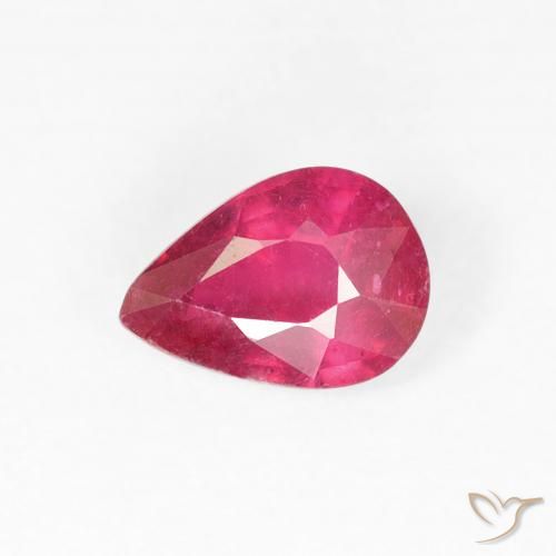 0.95ct Натуральный Розовато-красный Рубин, Форма груши, VS-SI