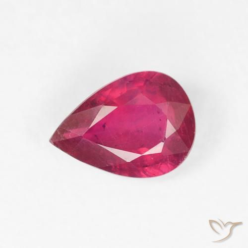 0.97ct Натуральный Светло-красный Рубин, Форма груши, VS-SI