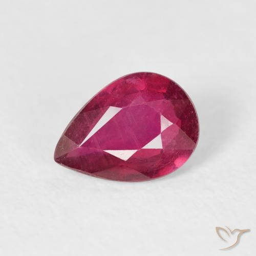 0.90ct Натуральный Розовато-красный Рубин, Форма груши, VS-SI